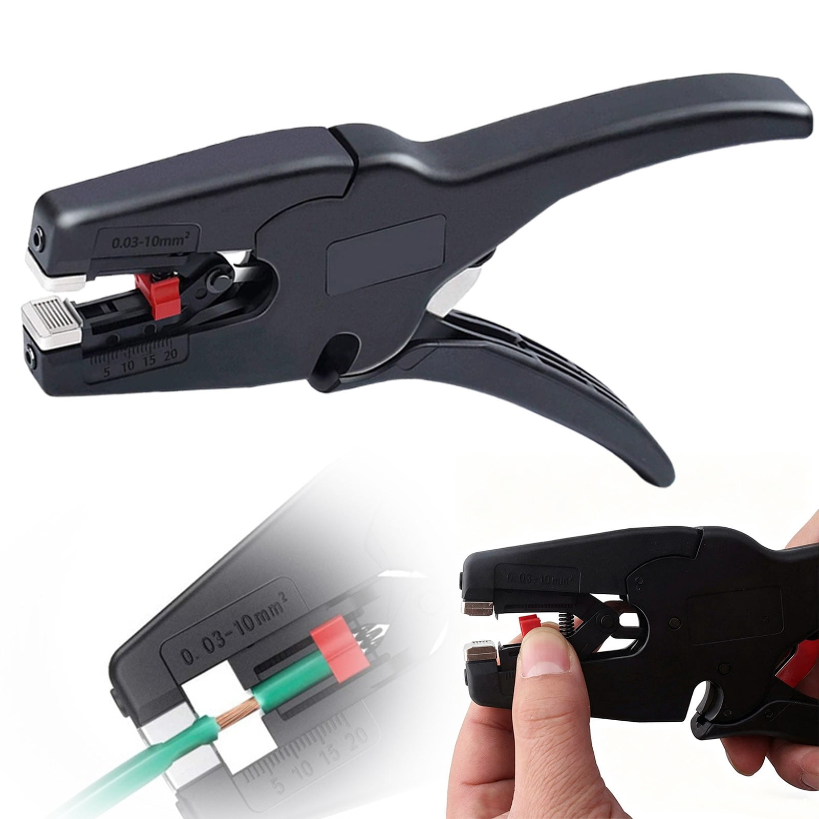 Wire Stripper, Wire Stripper Tool with Cutter and 2-in-1 Wire Stripping Tool Works for Electronic,Electric,Automotive from 0.25-0.75 inches