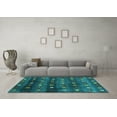 thumbnail image 3 of Ahgly Company Indoor Rectangle Abstract Turquoise Blue Contemporary Area Rugs, 5' x 8', 3 of 4