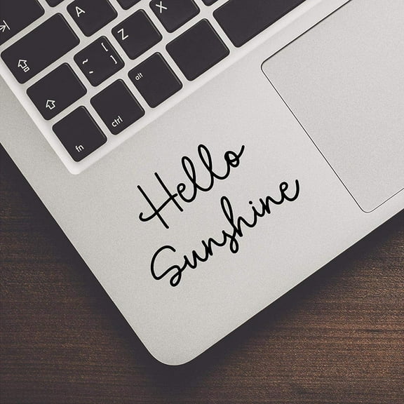 Hello Sunshine Vinyl Lettering Wall Decal Sticker (3" H x 4.5" L, Black)