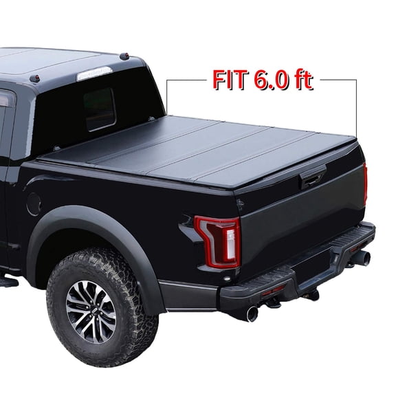Hard Fiberglass Quad Fold Truck Bed Tonneau Cover Fits 2016 - 2022 Tacoma 6' Bed