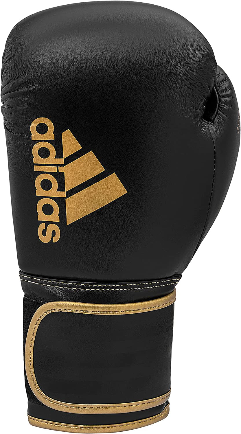 Adidas Hybrid 80 Boxing Gloves, pair set - Training Gloves for Kickboxing -  Sparring Gloves for Men, Women and Kids - Black/Gold, 6 oz | Boxhandschuhe