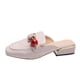 thumbnail image 2 of Mulas planas para mujer, mocasines sin espalda con punta cuadrada, sandalias deslizantes con cadena de metal Wmkox8yii  ytu3892, 2 of 6