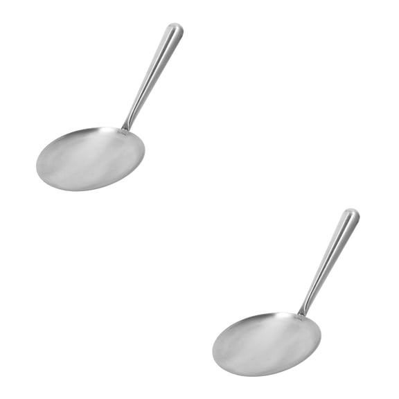 MLINS 2pcs Stainless Steel Tofu Brain Shovel Chinese Tofu Spoon Rice Spatula Flat Bottom Rice Scooper Oil Soup Ladle Serving Spoon for Home Restaurant Kitchen