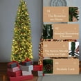 thumbnail image 6 of 6 ft/7.5 ft Pencil Christmas Tree, Prelit Artificial Xmas Tree with 200/300 Led Lights, Decorations, Slim Full Christmas Tree, Skinny Hinged Christmas Tree for Party, Home and Office, 6 of 8