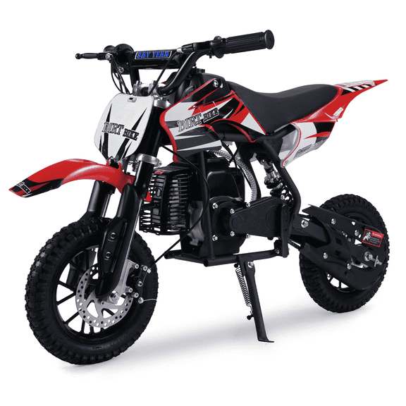 SAY YEAH 50cc dirt bike, Perfect Starter Kids Dirt Bike for adventure,Sturdy Gas Dirt Bike for Kids,Red
