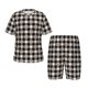 thumbnail image 1 of Fotbe Black Plaid Heart Pijama Estampada de 2 Piezas para Niños – Ropa de Dormir de Manga Corta Cómoda para Niños y Niñas, Camiseta y Shorts de Algodón-Medium, 1 of 6