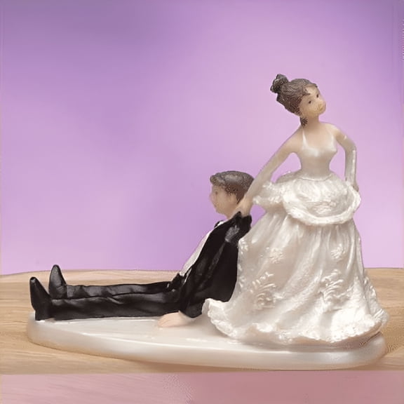 BESTSKY Bride and Groom Couple Funny Figurine Wedding Cake Topper