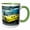 Green/White, variant on 3drose, Race Car, 11oz Magic Transforming Mug
