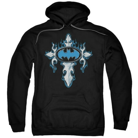 Batman Gothic Steel Logo Mens Pullover Hoodie