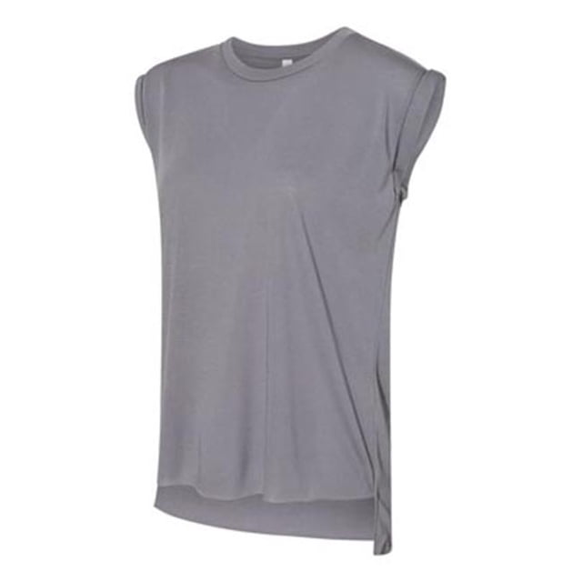 BELLA+CANVAS T-Shirt Moulant Fluide à Poignets Roulés pour Femmes, P, Tempête