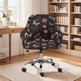thumbnail image 2 of Whosucclay Moon Flower Butterfly Leaf Print Curved Back Chair Covers with Arms, Anti Wrinkle Elastic Office Chair Slipcovers Thick Bar Stools Covers Modern Swivel Armchair Cover Protector, 2 of 7