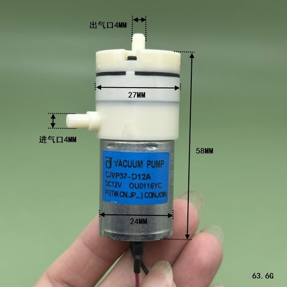 CJVP37-D12A DC 12V Mini Vacuum Air Diaphragm Negative Pressure Pump Micro 370 Self-priming Suction Water Pump Breast vacuum pump