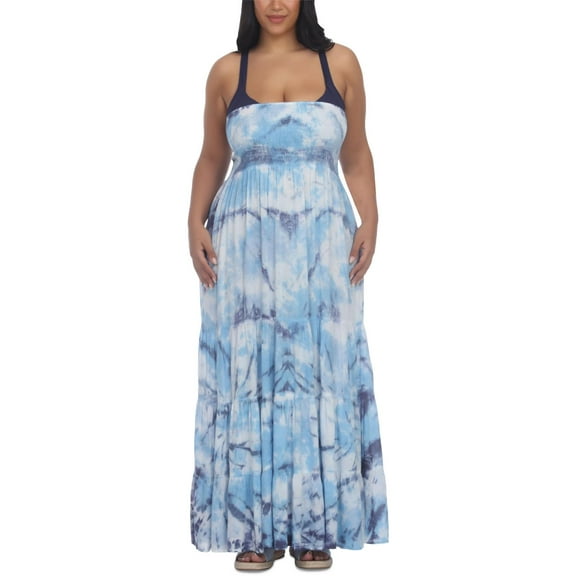 Raviya Womens Plus Tie-Dye Strapless Cover-Up