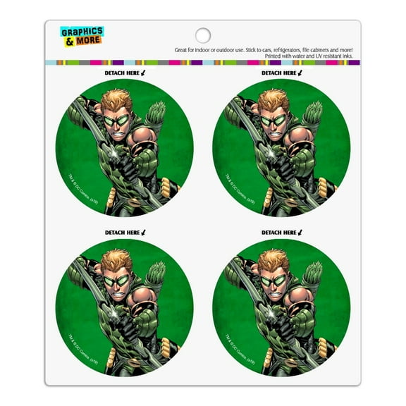 Justice League Green Arrow Character Refrigerator Fridge Locker Vinyl Circle Magnet Set