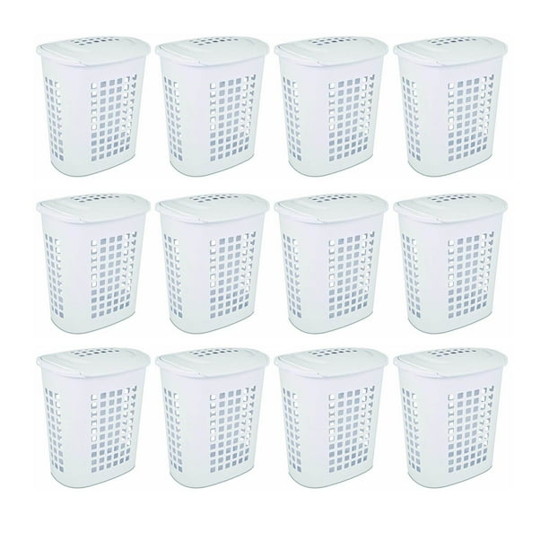 Sterilite 2.3 Bushell 81 Liter Lift Top XL White Laundry Basket Hamper