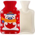thumbnail image 1 of Botella de agua caliente caliente Botella de agua caliente grande de 2 l de gran capacidad Bolso caliente con tapa Bolsa de agua caliente llena de agua de goma de boca ancha Botella de agua caliente con tapa (Rojo) esquí esquí Gafas de esquí, 1 of 5