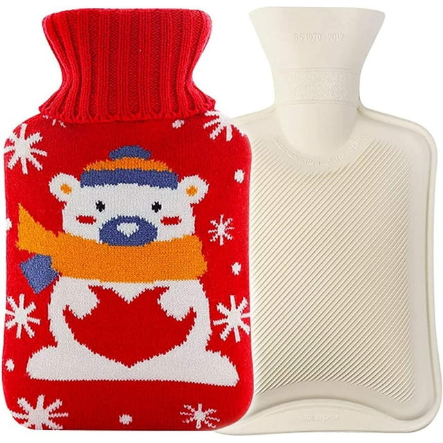 Botella de agua caliente caliente Botella de agua caliente grande de 2 l de gran capacidad Bolso caliente con tapa Bolsa de agua caliente llena de agua de goma de boca ancha Botella de agua caliente con tapa (Rojo) esquí esquí Gafas de esquí