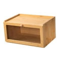 thumbnail image 2 of de bambú, organizador de almacenamiento, contenedor con tapa decorativa, interior espacioso, construcción robusta, adecuada para cocina, d 1 capa con ventana, 2 of 9