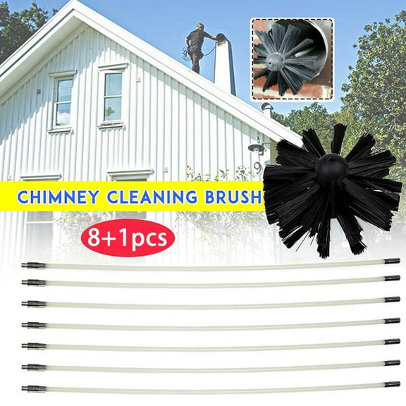 1Pc Nylon Brush /9Pcs Set Long Handle Flexible Pipe Rods For Chimney Fireplaces Inner Wall Cleaning Brush House Cleaner Tool