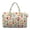 Cute Floral Heart Print, variant on Garronmavis Large Quilted Duffle Bag for Women, Cherry Blossom Hummingbird Weekender Bag Overnight Travel Bag, Carry On Gym Dance Tote with Zipper Pockets