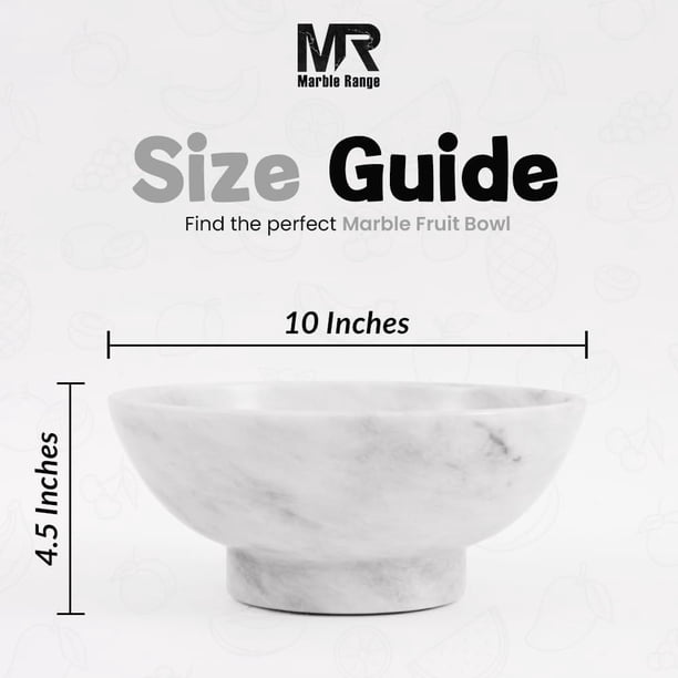 Radicaln Bol à Fruits En Marbre De 25,4 Cm Fait à La Main Pour Décoration De Comptoir De Cuisine (White Radicaln Bol à Fruits En Marbre De 25,4 Cm Fait à La Main Pour Décoration De Comptoir De Cuisine (White