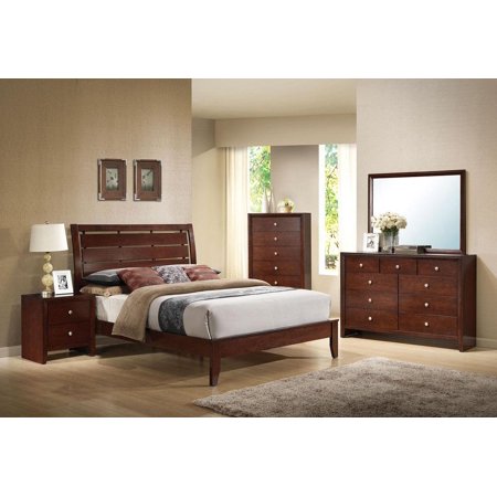 Contemporary Brown Cherry Eastern King Bed Set 6PCS by Acme Ilana 20397EK-6pcs