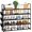 Black, variant on Shoe Rack 5 Tier Shoe Organizer Storage 20-25 Pairs Shoes Rack for Closet Shoes Rack Organizer Entryway Shoe Holder Space Saving Shoe Shelf Shoe Stand Large Tall Shoes Tower Garage Door