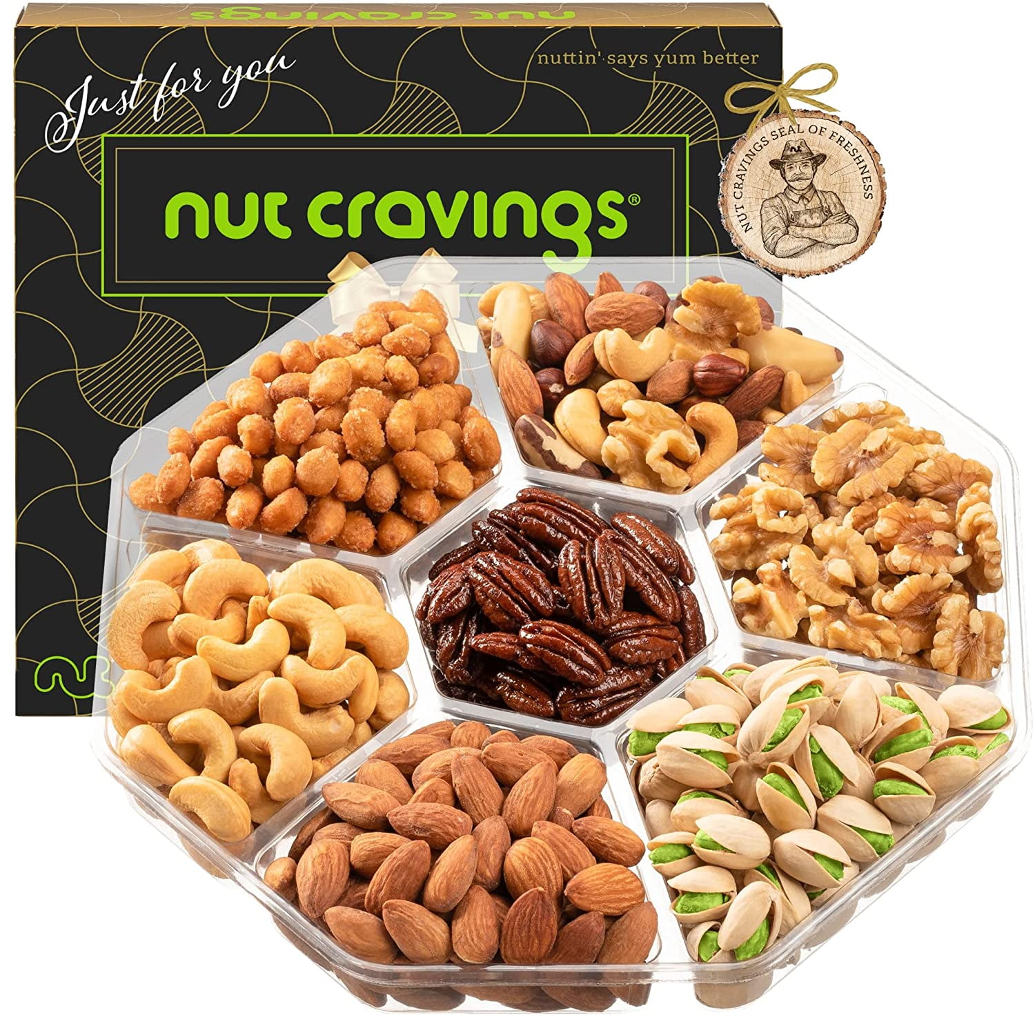 Buy Nuts Gift Basket in Brown Box (7 Assortments, 1 LB) Holiday