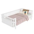 thumbnail image 6 of Bellemave Twin Size Montessori Bed with Fence, Metal Low Platform Bed Frame with Detachable Side Bed Rails and Rounded Corner Design, Multiple Usage Methods Bed, No Box Spring Needed（White), 6 of 8