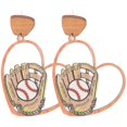 thumbnail image 2 of Wood Baseball Earrings for Women Sports Occasions Comfortable Fit Unique Look 1 Pair, 2 of 4