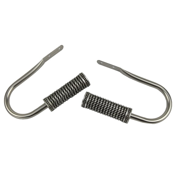 Contemporary Home Living Set of 2 Silver Contemporary Curtain Holdback Hooks 9.15"