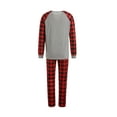 thumbnail image 4 of Seyurigaoka Christmas Family Pajamas Set, Santa Plaid Print Tops+Trouser/Romper, 4 of 9
