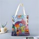 thumbnail image 2 of Elemental Bolso de tela con estampado de lienzo para mujer, bolsa de compras reutilizable y estética, con cremallera interior, regalo para mujer, 35 × 40 cm., 2 of 6