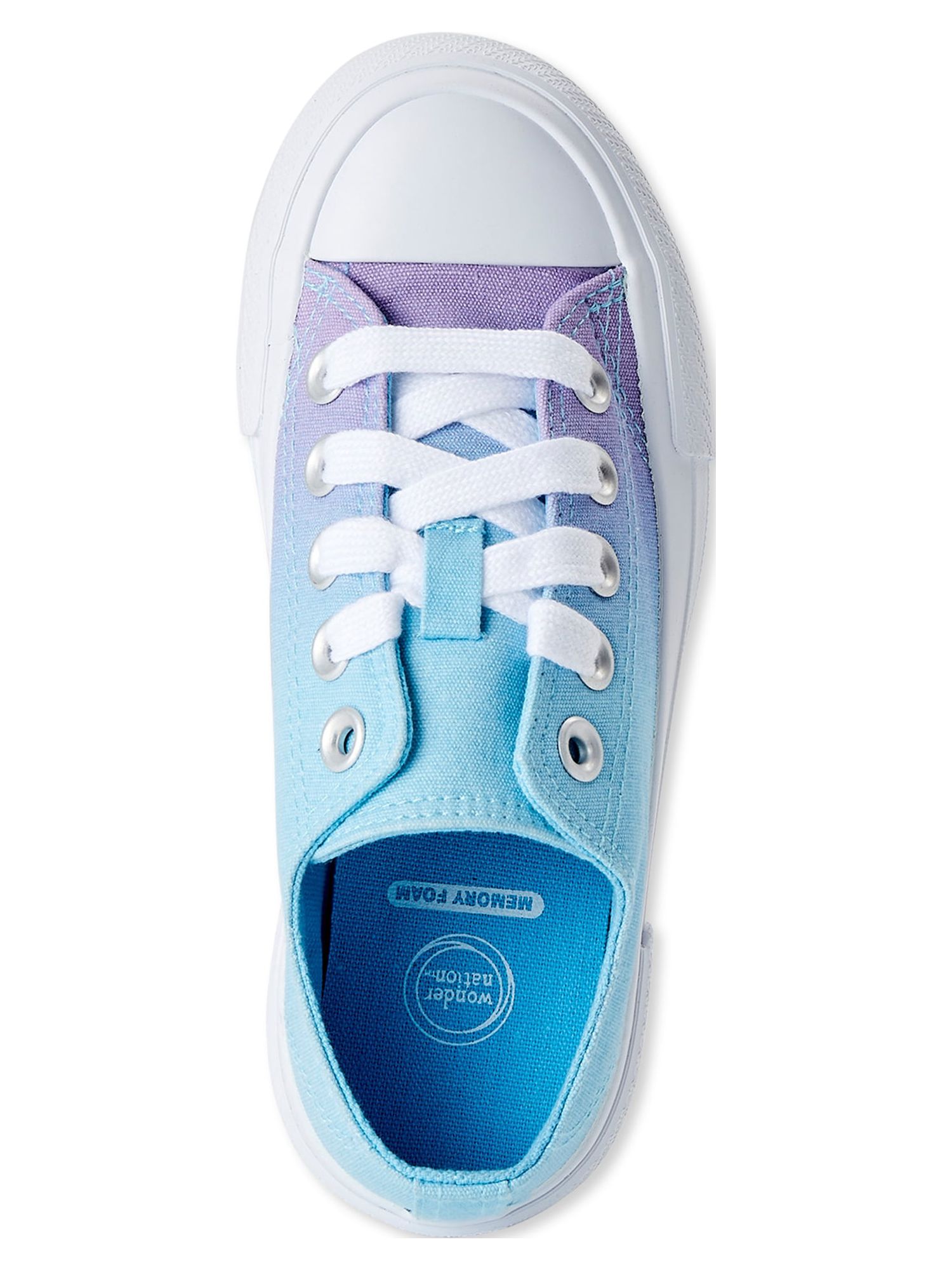 Wonder Nation Little and Big Girls Platform Canvas Sneaker, Sizes 13-6