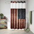 thumbnail image 6 of No Hook Shower Curtain with Built-in Rings - 4th of July Washable Waterproof Fabric Bathroom Curtains for Hotel,Rentals, Stall 36 X 78 Inch , Retro USA Flag, 6 of 9