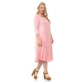 thumbnail image 3 of Pastel by Vivienne Women's A-Line Trapeze Midi Dress Plus Size Dusty Pink XX-Large, 3 of 4