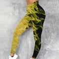 thumbnail image 2 of Leggings for Women Fashion Vintage Flame Printed High Elastic Waist Joggers Spring Casual Plus Size Workout Yoga Pants(Yellow,L), 2 of 6
