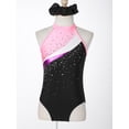 thumbnail image 7 of YONGHS Kids Girls Sleeveless Rhinestone Gymnastic Leotard Ballet Dance Bodysuit with Hair Band Set Pink 14, 7 of 7