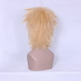 thumbnail image 4 of Unique Bargains Human Hair Wigs for Women Lady 13" Yellow Curly Wig with Wig Cap, 4 of 6