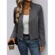thumbnail image 5 of Chaqueta Corta con Botones para Mujer, Chaquetas Casuales de Larga, Abrigos Retro de Cuello Alto de Moda para Otoño Gris Oscuro XL, 5 of 10