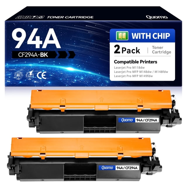 Cartucho de tóner negro Quomo 94A, paquete de 2, para HP LaserJet Pro