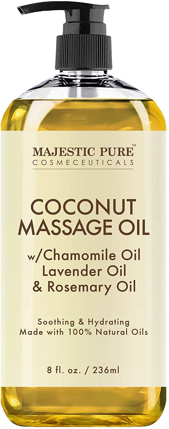Majestic Pure Coconut Massage Oil UltraGlide Formula with Soothing