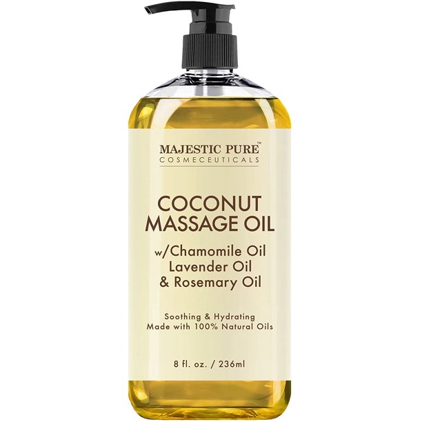 Majestic Pure Coconut Massage Oil UltraGlide Formula with Soothing