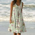 thumbnail image 2 of Samickarr Summer Savings Clearance Summer Dresses For Women 2023 Plus Size Dress Casual T Shirt Sundress Cover Ups With Pockets Holiday Solid Color Sleeveless Party Beach Dress, 2 of 5