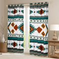 thumbnail image 2 of Manfei Tribal Aztec Kitchen Curtains, Boho Geometric Black Out Curtains Pack of 2 (42x63 Each), Teal, Orange and White, 2 of 6
