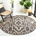 thumbnail image 2 of SAFAVIEH Natural Fiber Natalie Geometric Area Rug, Black/Ivory, 6' x 6' Round, 2 of 8