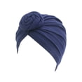 thumbnail image 1 of Minnieouse Envolturas para la cabeza para mujer, diademas con nudos de flores en forma de V, gorro para dormir al tacto, gorro, accesorios Sombreros azul marino, 1 of 6