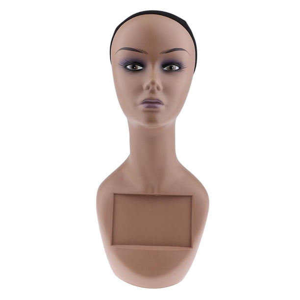 Busto de cabeza femenina para escaparate de tienda minorista Labio morado