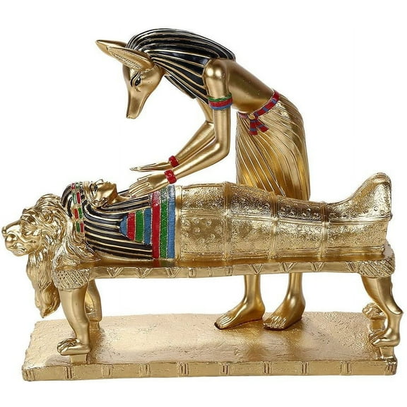 amazinggiftimpact.com Ancient Egyptian Civilization Mummification with Egyptian god Anubis Figurine Statue