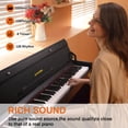 thumbnail image 2 of AODSK Piano digital de acción ponderada de 88 teclas, teclado de acción de martillo de grado con soporte para muebles y pedales triples para niños/adultos principiantes, hogar clásico, lecciones de pi, 2 of 5